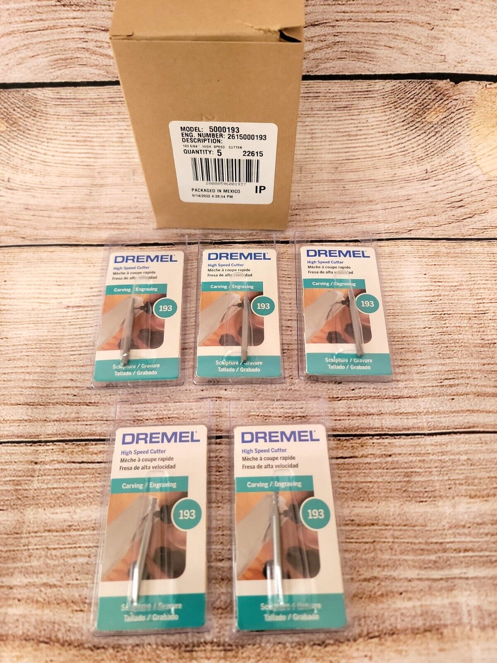 Dremel 193 High Speed Cutter Carving/Engraving Sculpting Bit NEW OEM (Lot of 5)